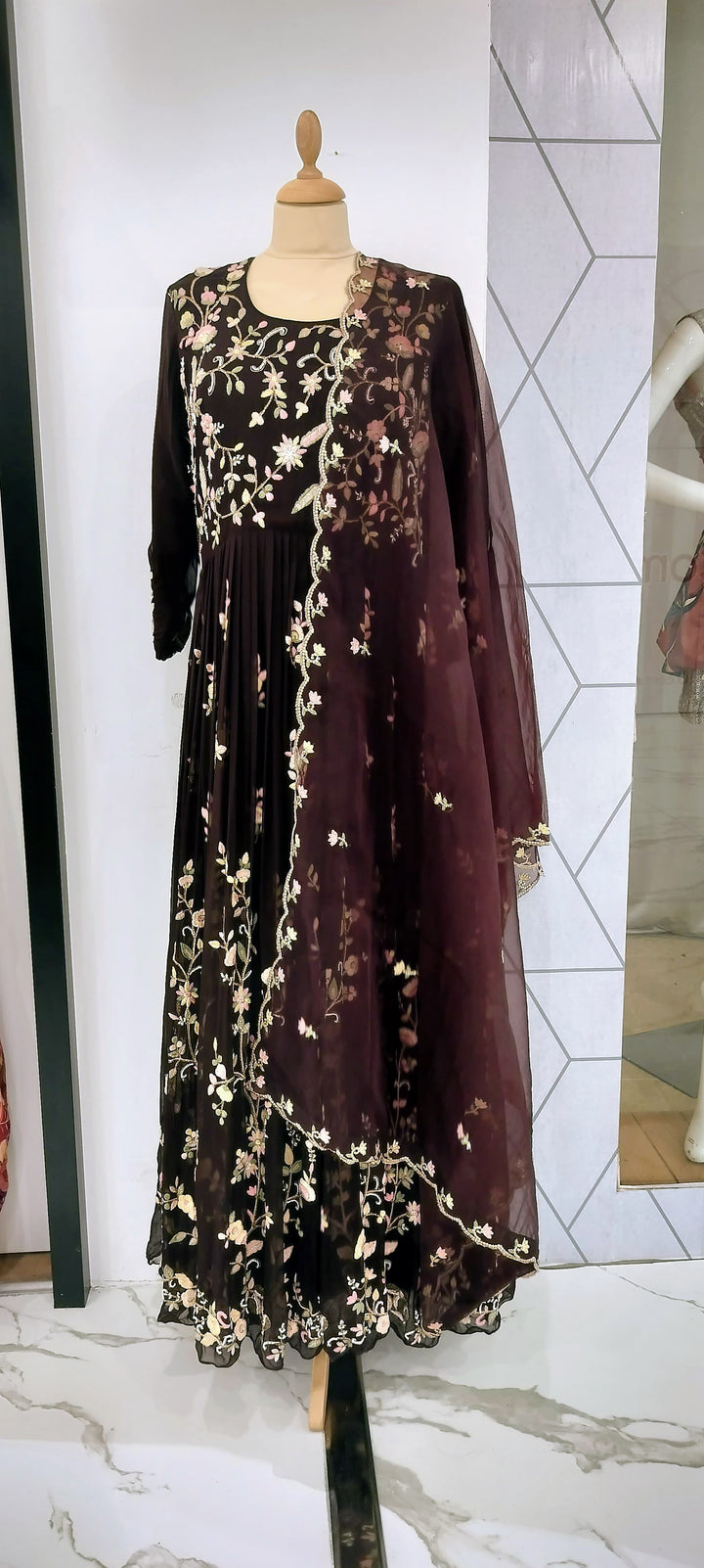 Brown Long Emberoidery (Ready-to-Wear)