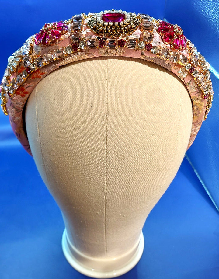 Blair Large Pink Bejeweled Hairband
