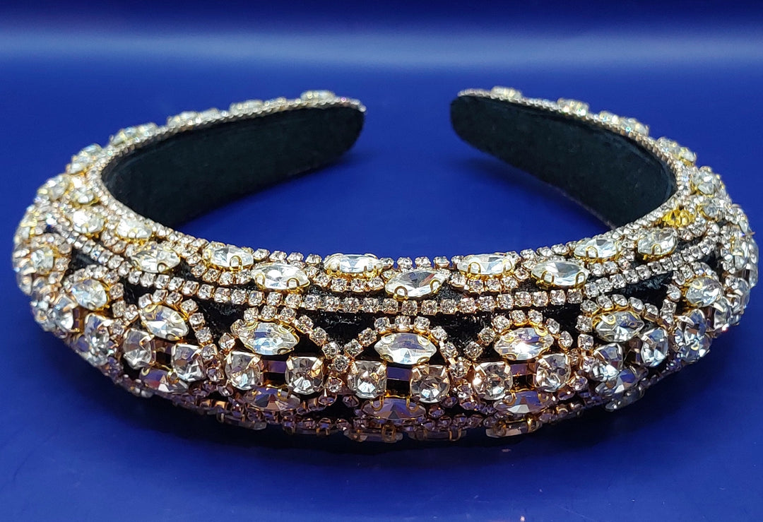 Blair Black and Gold Bejeweled Hairband
