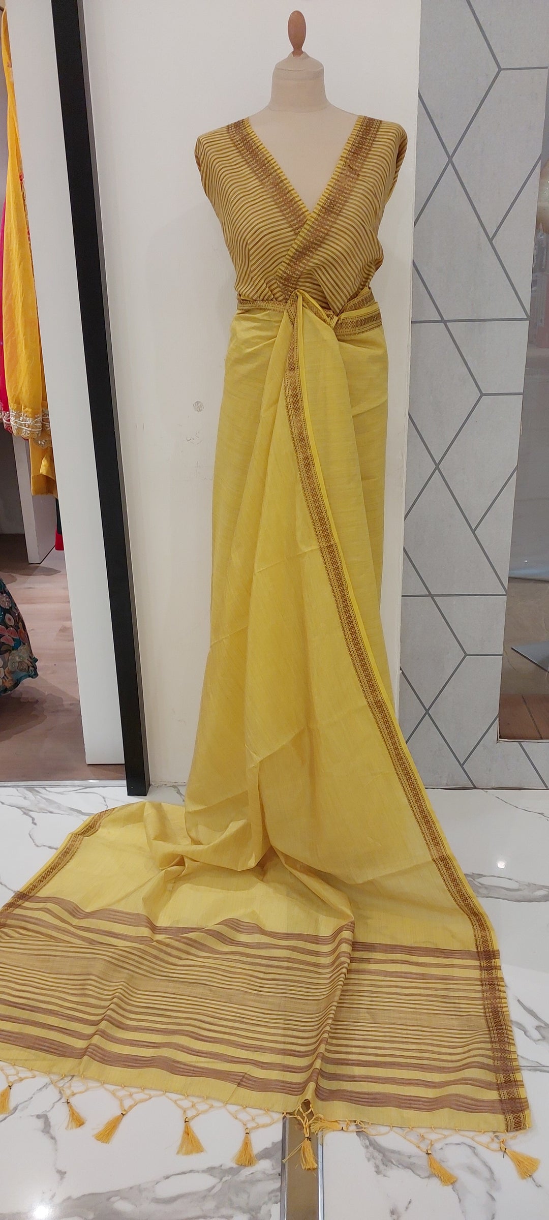 Ashwina Yellow Silk Saree