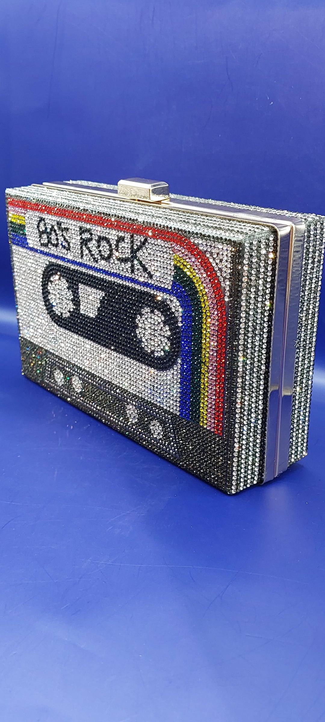 80s Rock Mixtape Rhinestone Clutch Bag