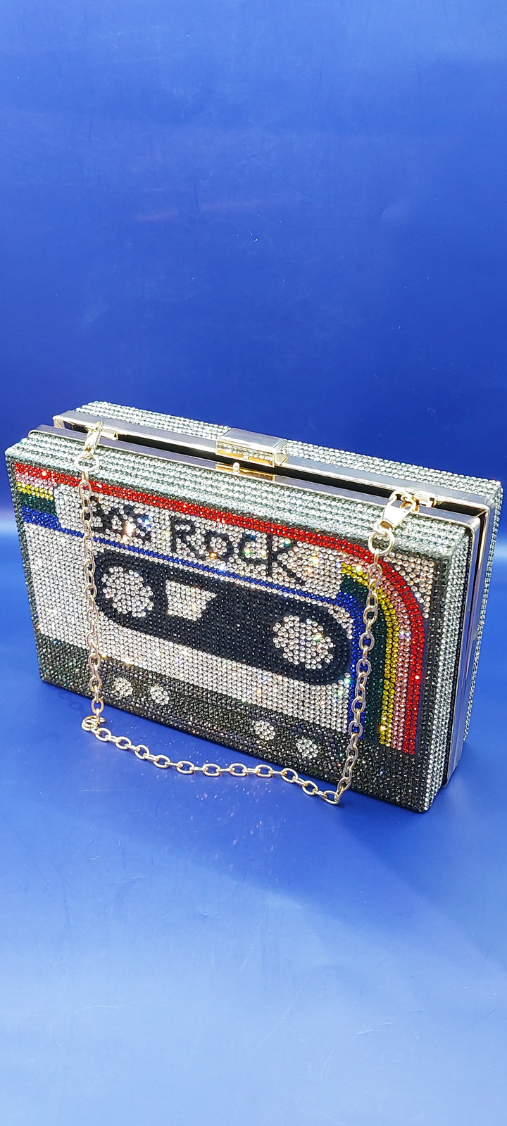 80s Rock Mixtape Rhinestone Clutch Bag