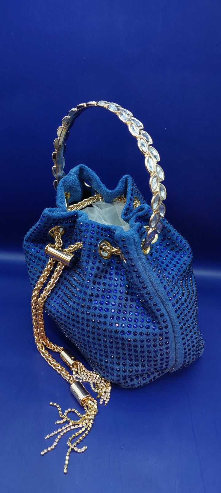 Sparkling Rhinestone Drawstring Bag