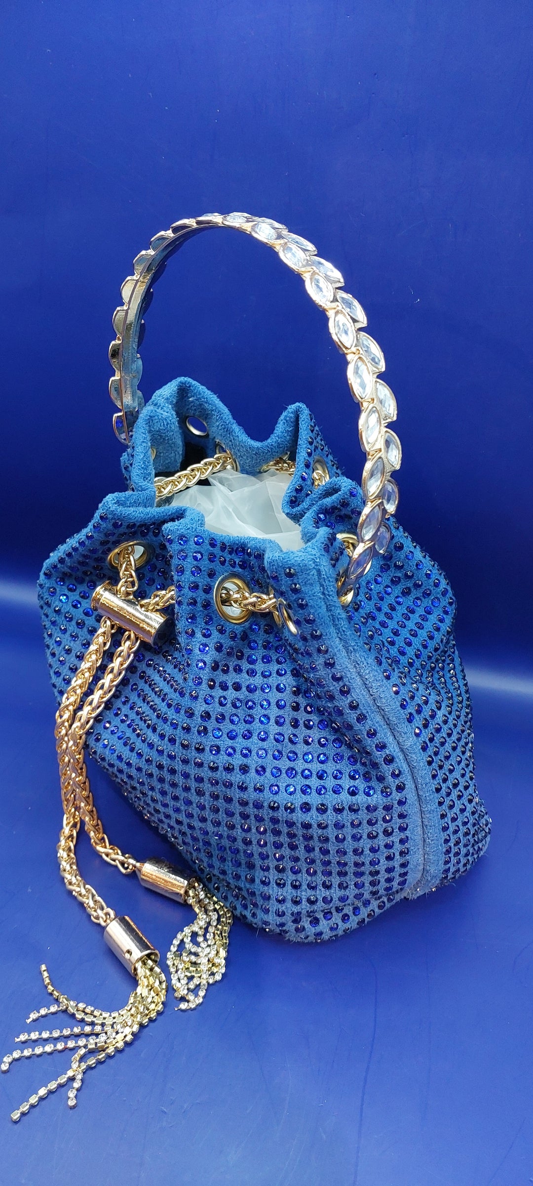 Sparkling Rhinestone Drawstring Bag