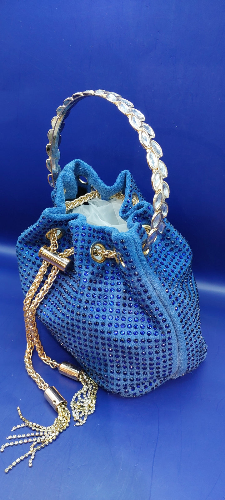 Sparkling Rhinestone Drawstring Bag