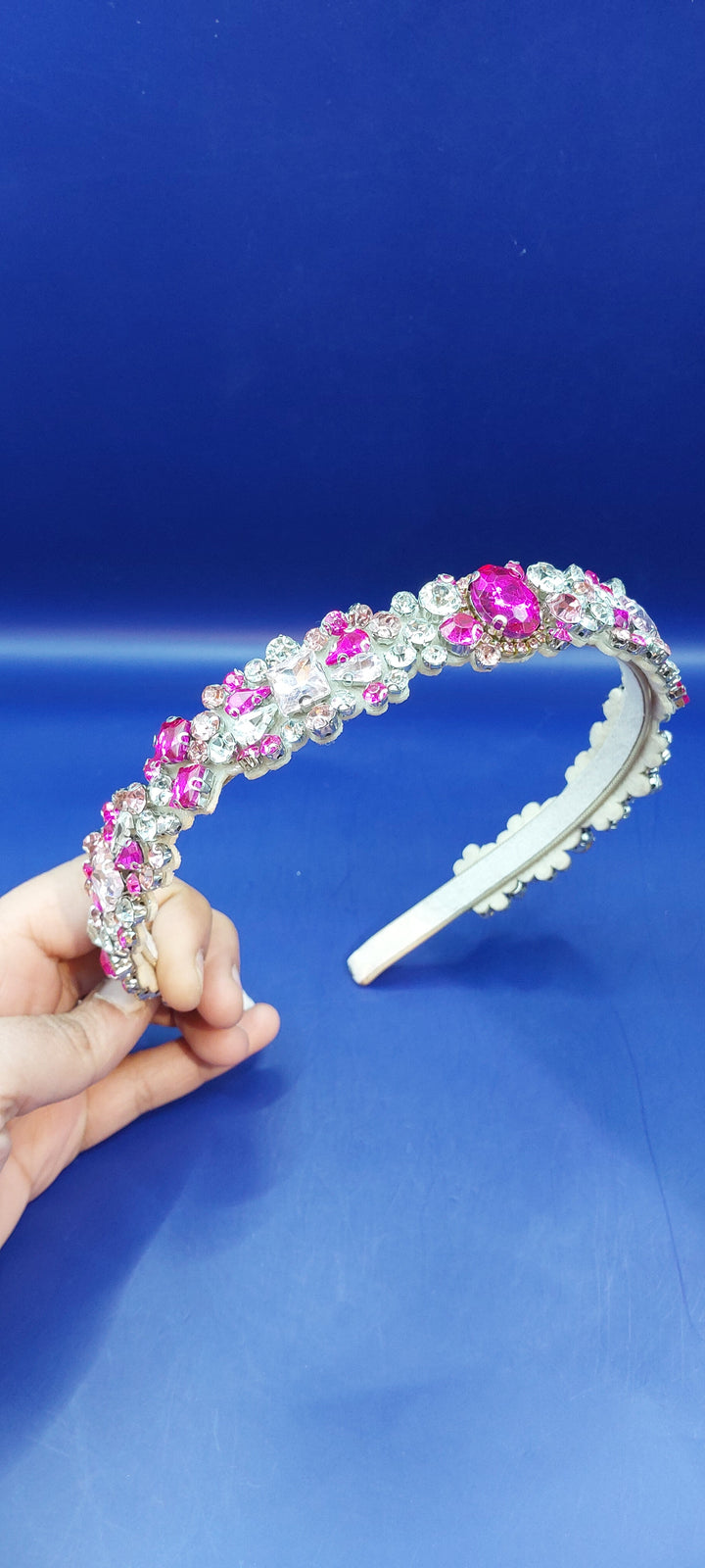 Blair  Pink & White with Crystal Hairband