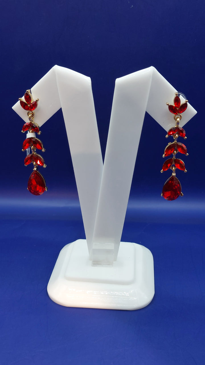 Zuhi Red Zirconia Earrings