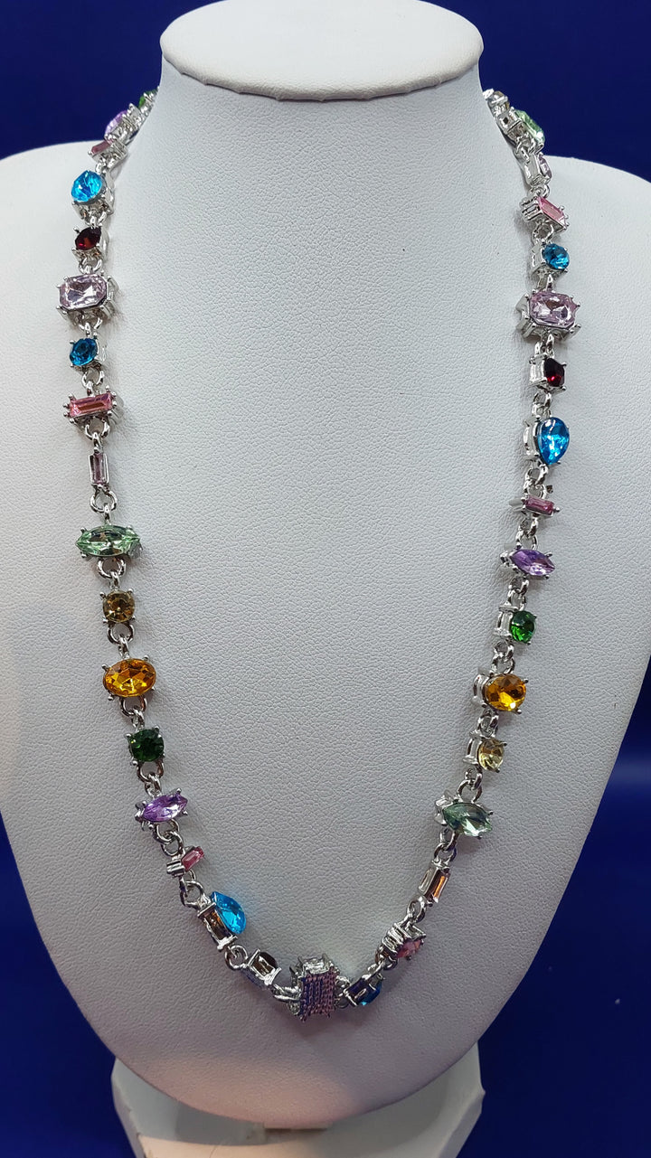 Dina Silver Multicolour Enamelled Necklace