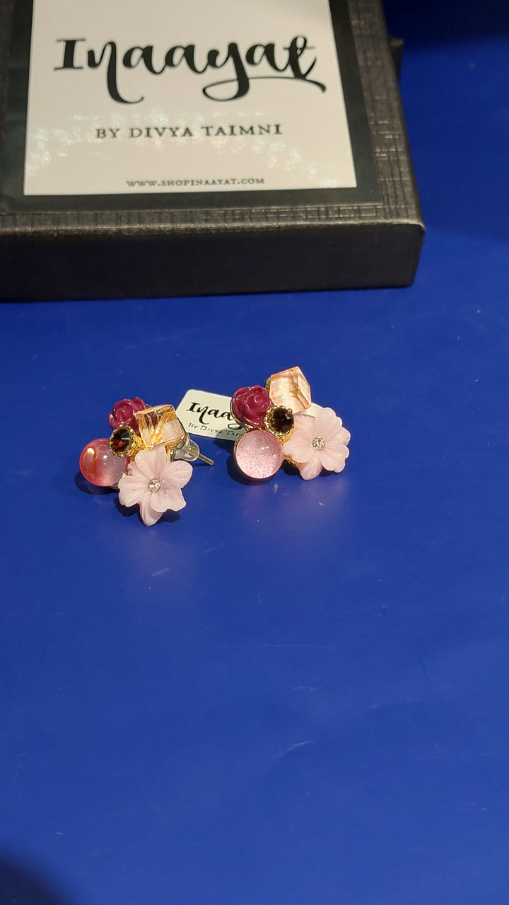 Zuhi Pink Flower Earrings