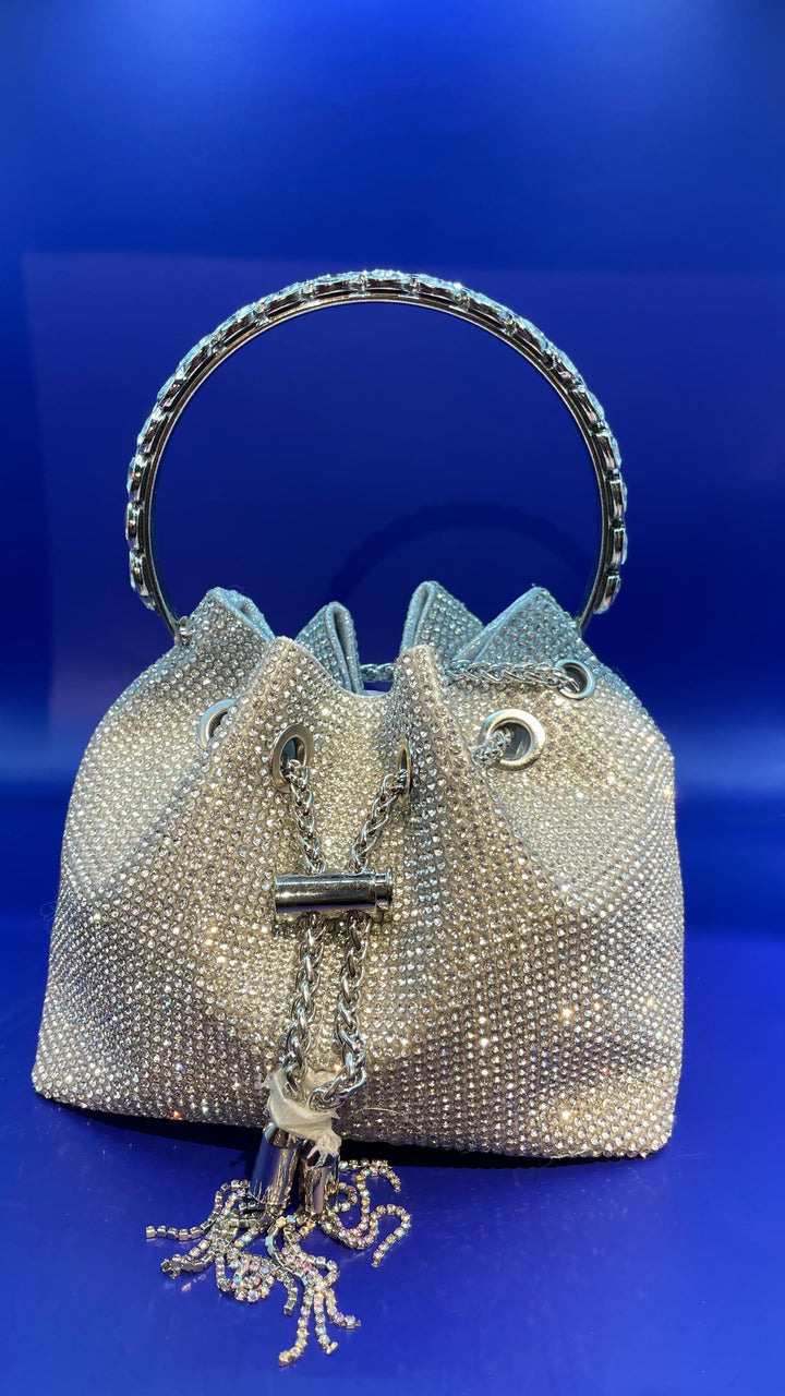 Sparkling Rhinestone Drawstring Bag