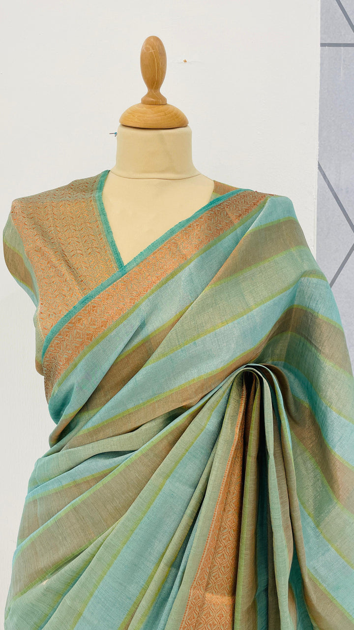 Ashwina Sage Green Shimmer Silk Saree