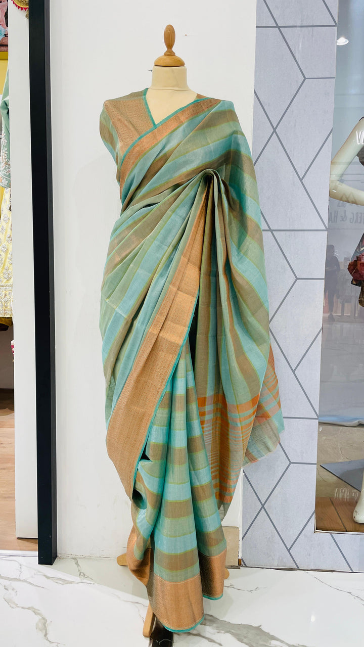 Ashwina Sage Green Shimmer Silk Saree