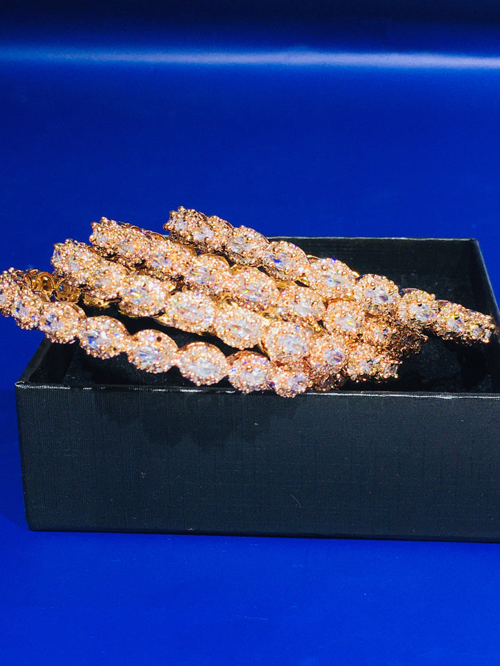 Tara Rosegold Crystals Art Deco Bracelet