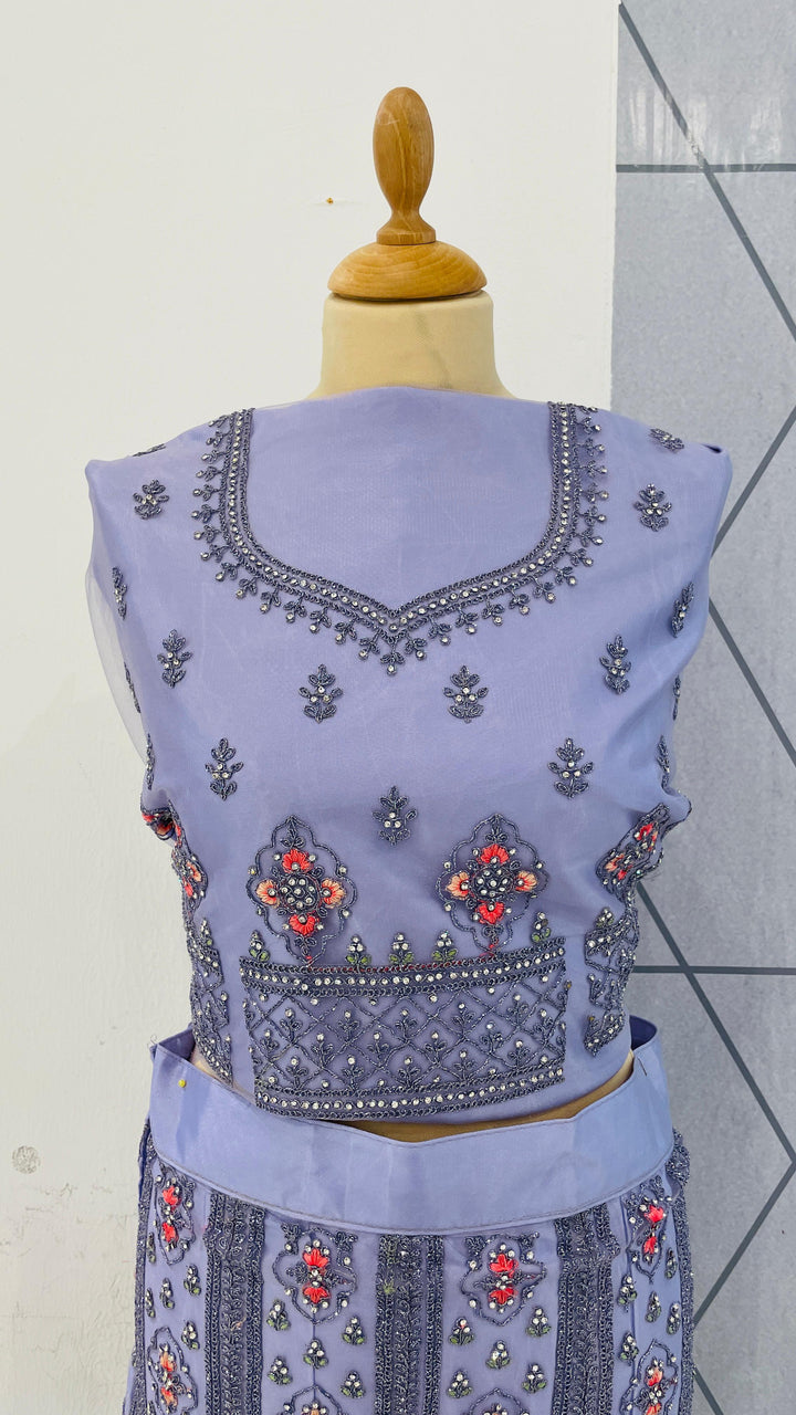 Shagun Lilac with Silver Lehenga (Unstitched)