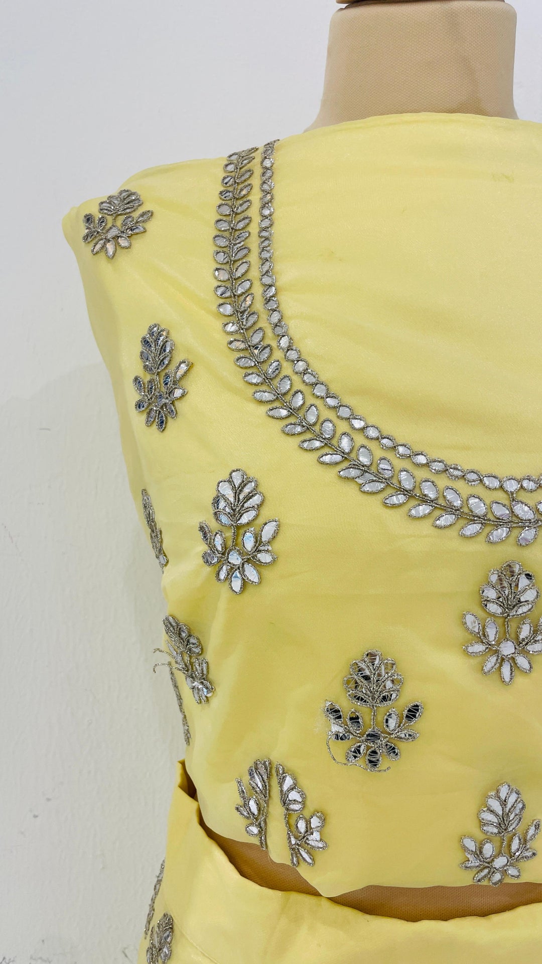 Shagun Pale Yellow Lehenga (Unstitched)