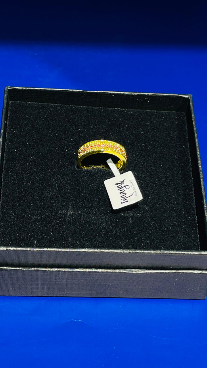 Anu Solid Gold with Pink Crystal Ring