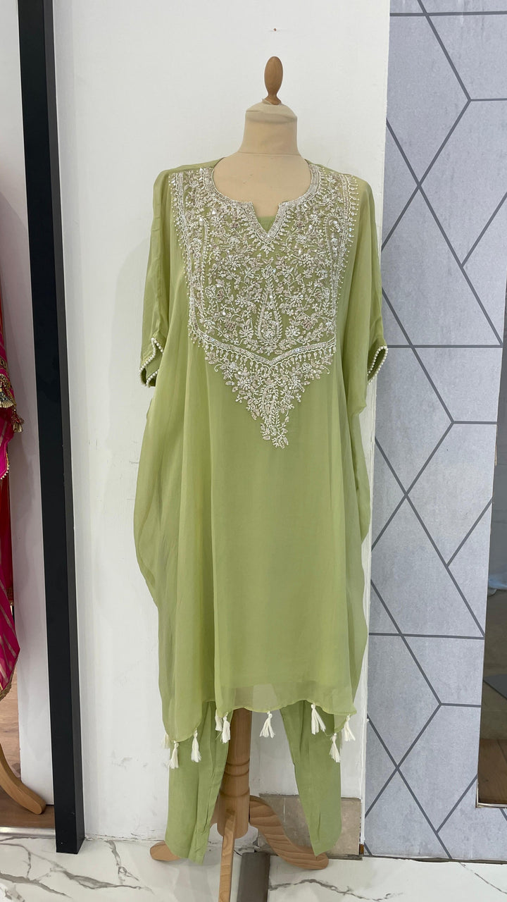 Sage Green kaftan sets (Ready to Wear)