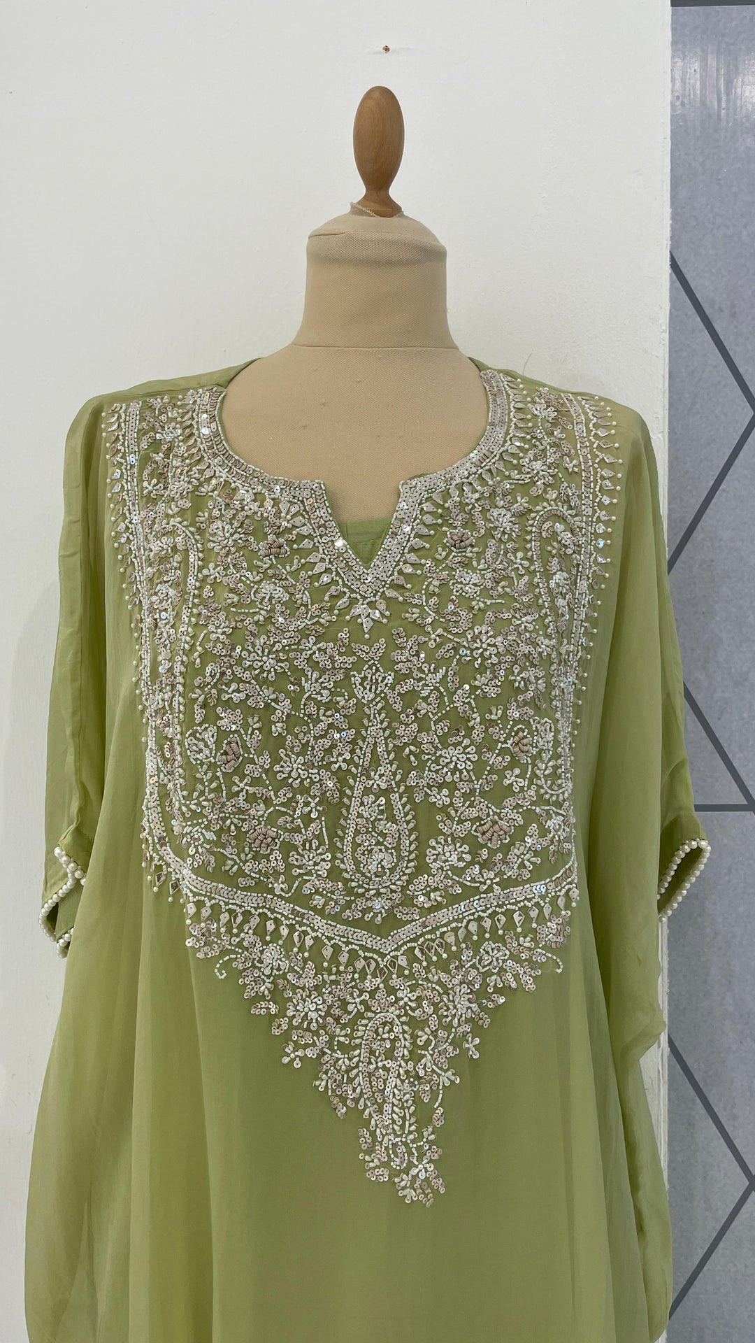 Sage Green kaftan sets (Ready to Wear)