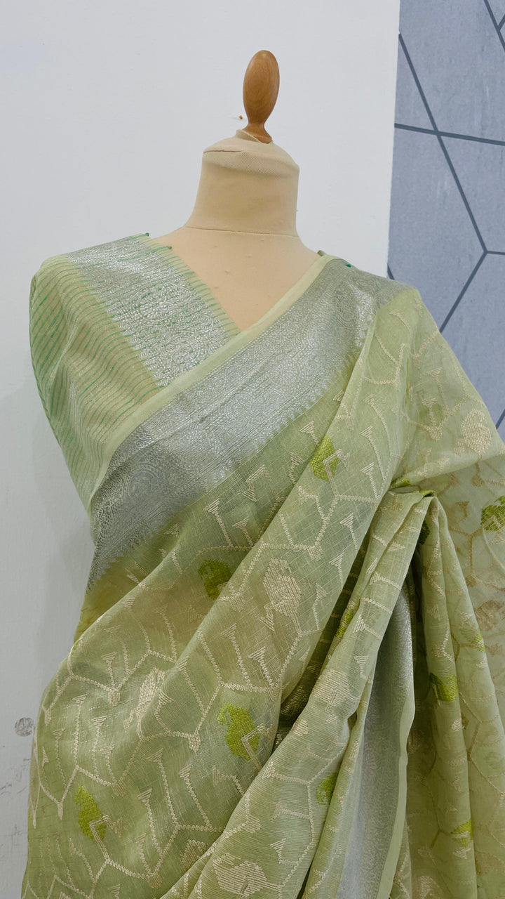 Ashwina Sage Green Chanderi silk Saree