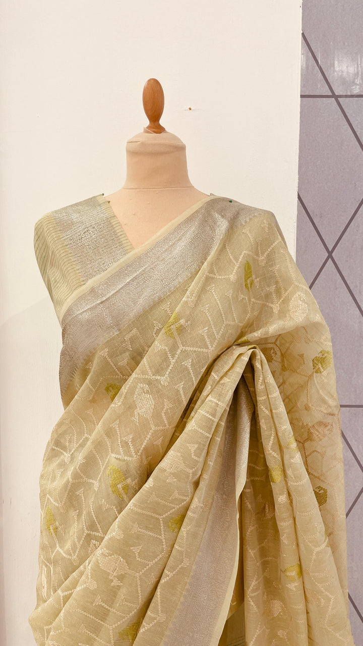 Ashwina Sage Green Chanderi silk Saree