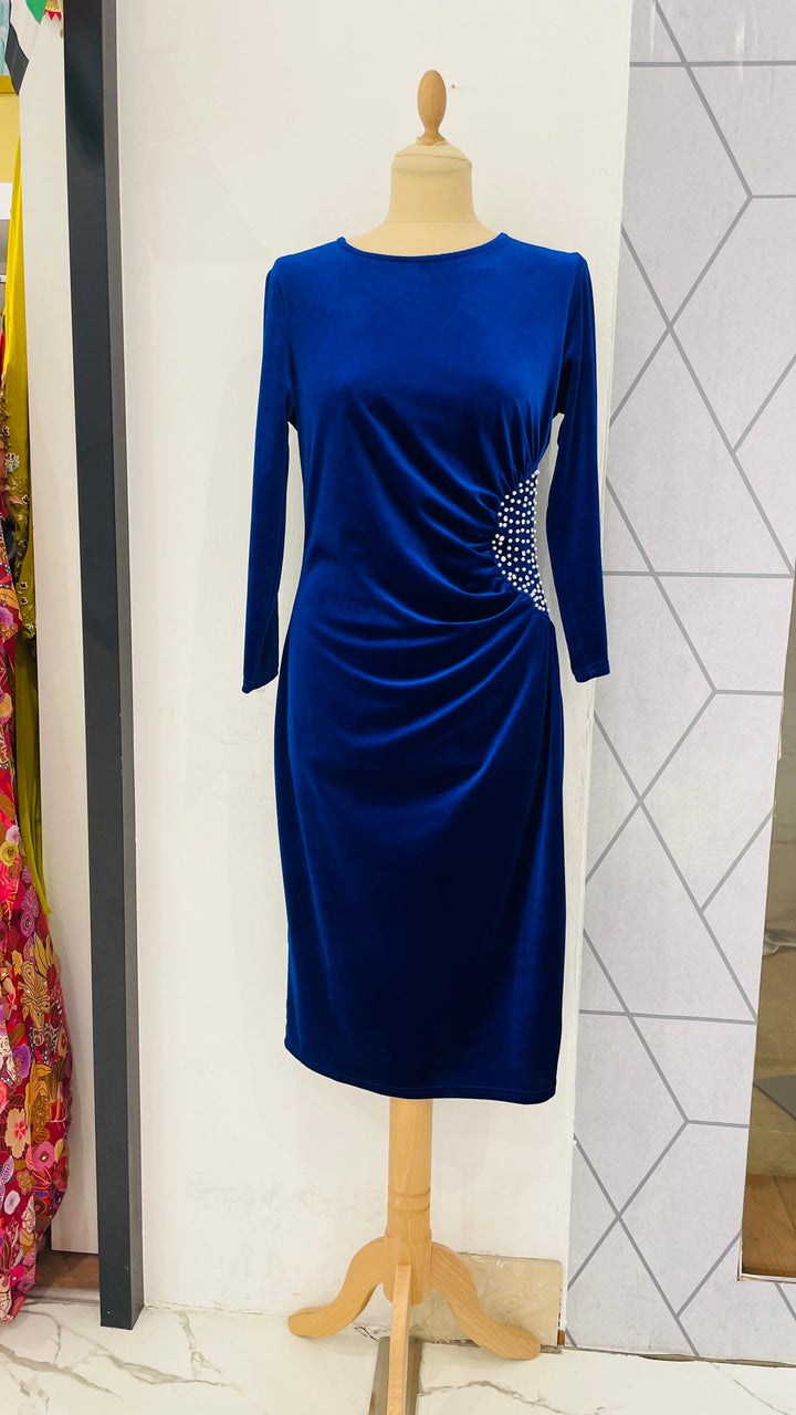 The Cobalt Velvet Dress