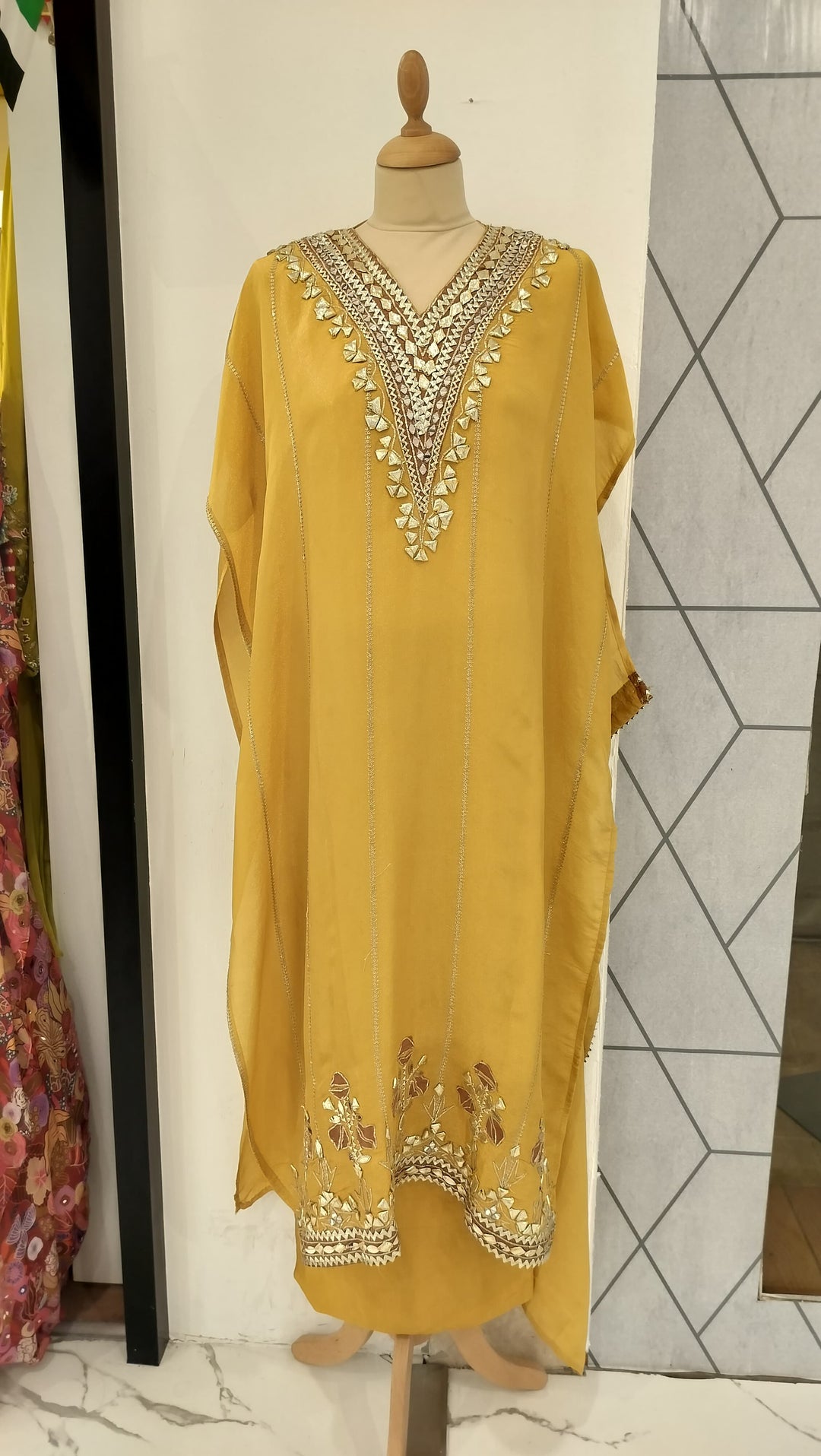 Haldi Yellow Semi Stitched Kurta Set