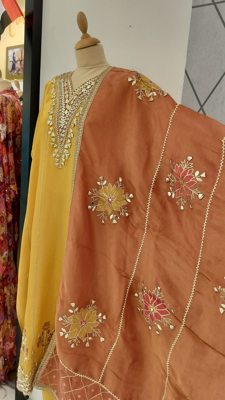 Haldi Yellow Semi Stitched Kurta Set