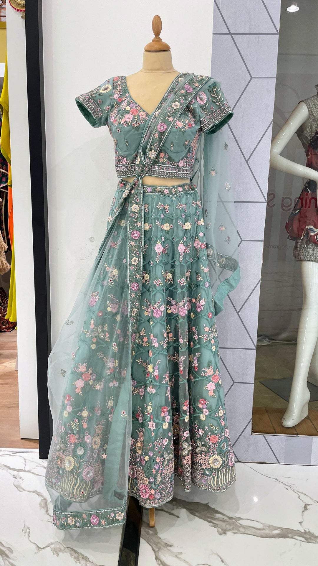 Shagun Ice Blue Lehenga