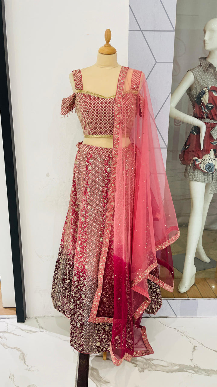 Pink Shading Lehenga (Ready to wear) set