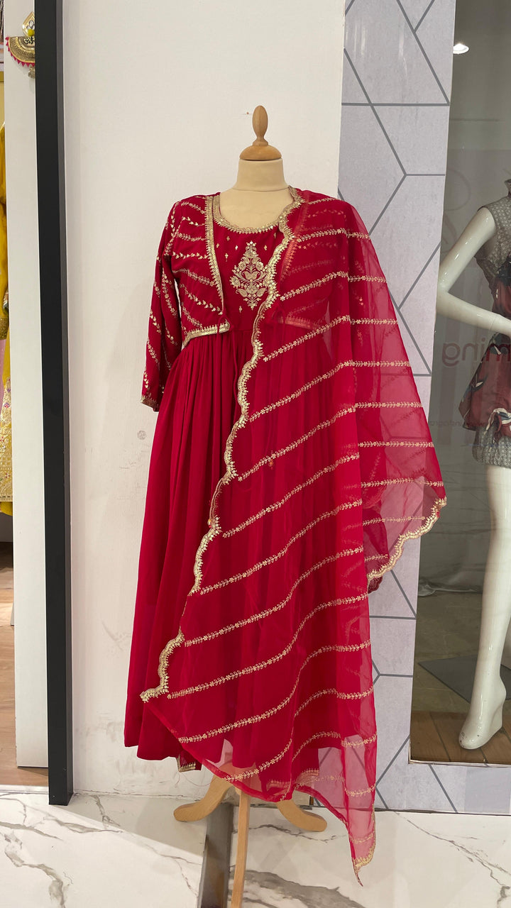 Red Long Anarkali ( Ready-to-Wear)