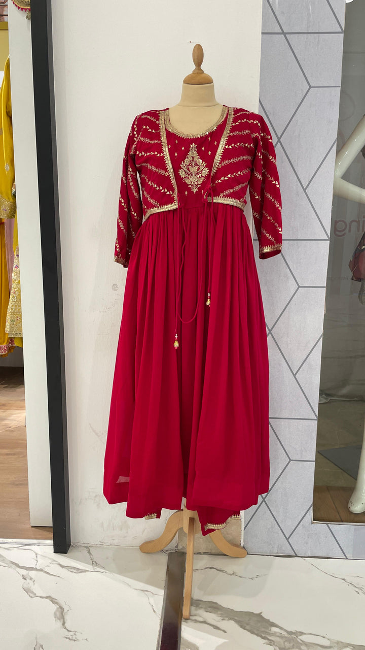 Red Long Anarkali ( Ready-to-Wear)