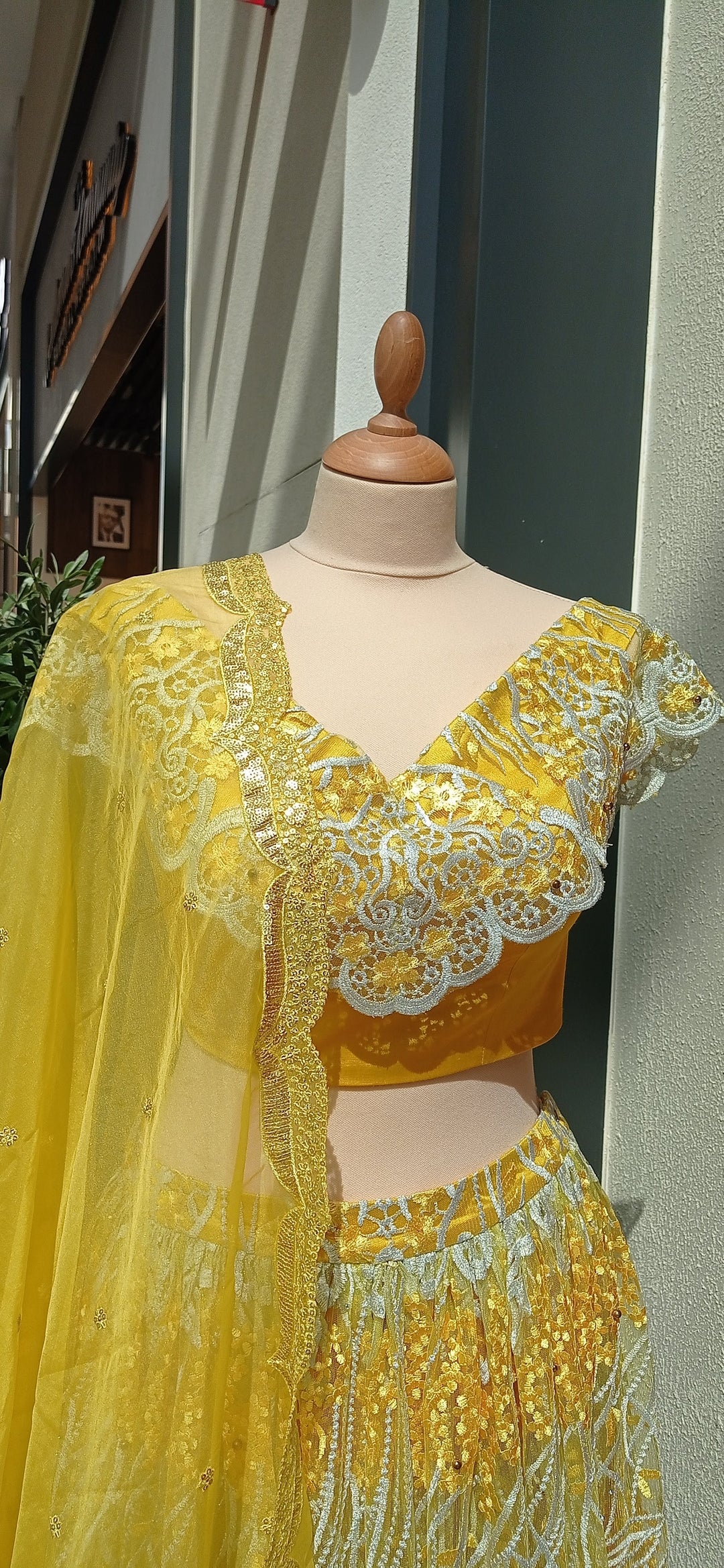 Marianna Yellow and White Lace Lehenga
