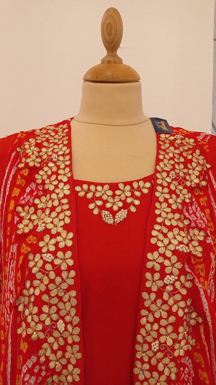 Cherry Red with Tops and Jacket Eid dresses suits and kurtas online (Ready to Wear)