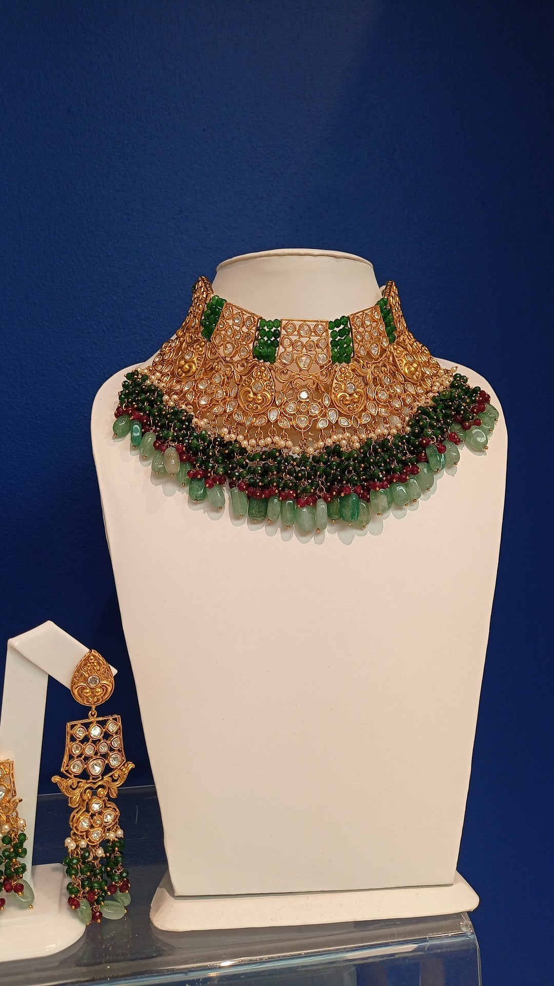 Anamika Green Bridal Kundan Necklace Traditional Indian Bridal Jewellery Set