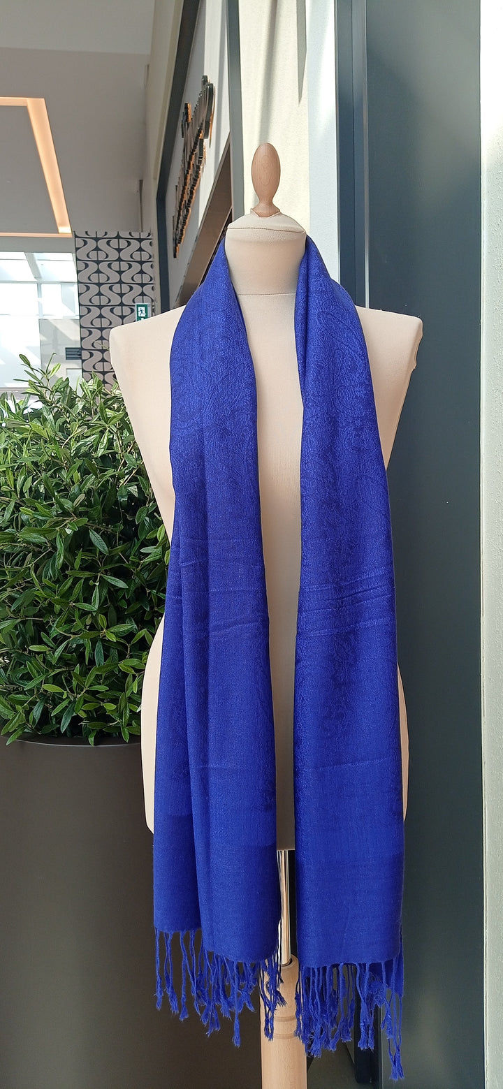 Janvi Blue Damask Scarf